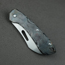 Load image into Gallery viewer, Time honored sculpture-Folding knife with rock texture and titanium alloy handle